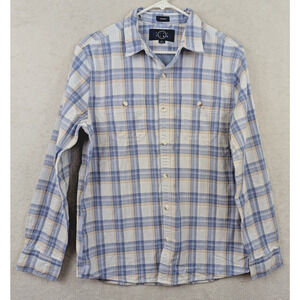 New Even Tide sz M Slim Tall multi color Plaid Shirt buttons ls top 1941